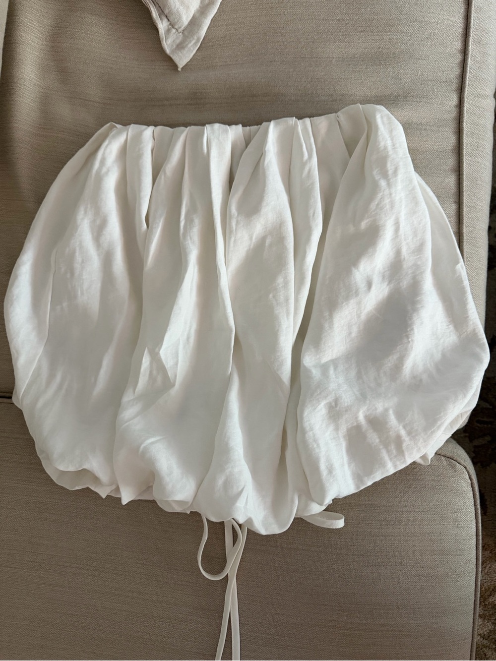 ASOS Cream Balloon-Hem Top